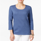 Karen Scott Women's Scoop Neck Top Blue Size XX-Large