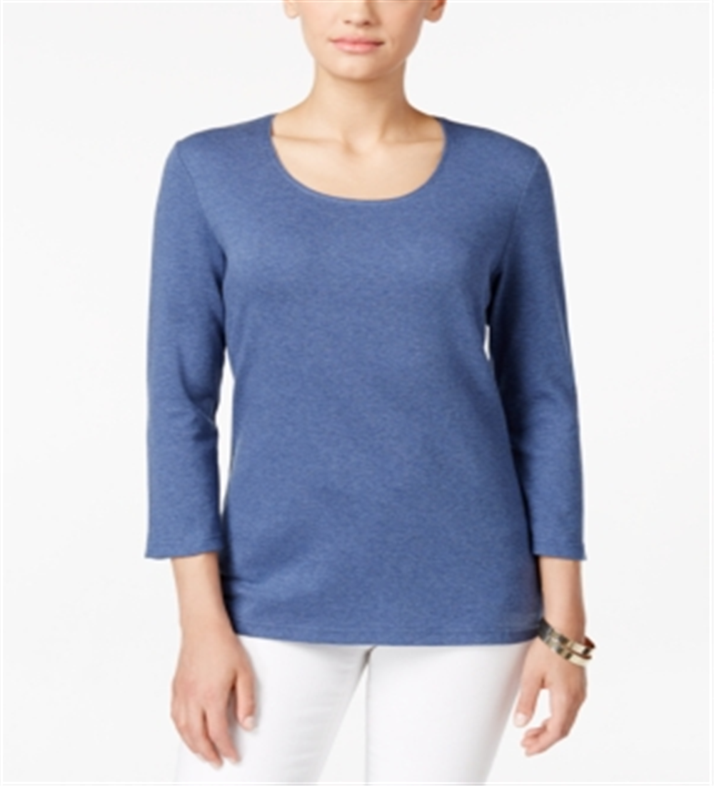 Karen Scott Women's Scoop Neck Top Blue Size XX-Large