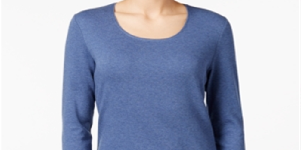 Karen Scott Women's Scoop Neck Top Blue Size XX-Large