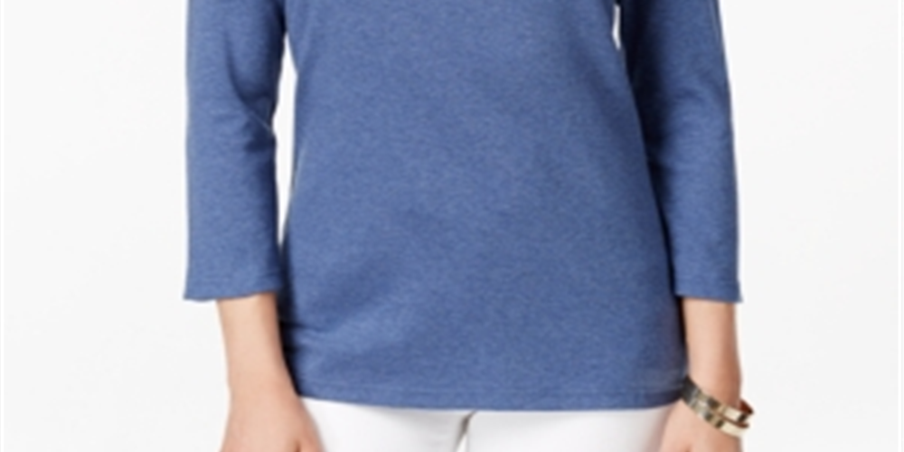 Karen Scott Women's Scoop Neck Top Blue Size XX-Large