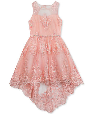 Rare Editions Big Girl's Lace Illusion Dress Pink Size 12
