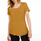 Maison Jules Women's Scoop Neck T-Shirt Yellow Size X-Large