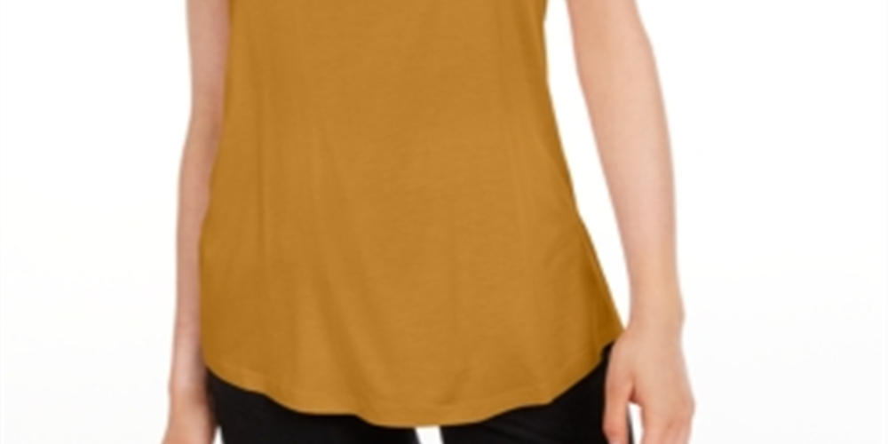Maison Jules Women's Scoop Neck T-Shirt Yellow Size X-Large