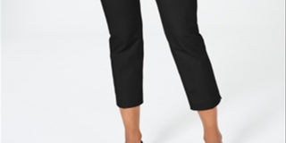Charter Club Women's  Newport Tummy Control Cropped Pants Black Size 10 Petite