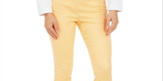 Charter Club Women's Chelsea Twill Tummy Control Cropped Pants Yellow Size 6