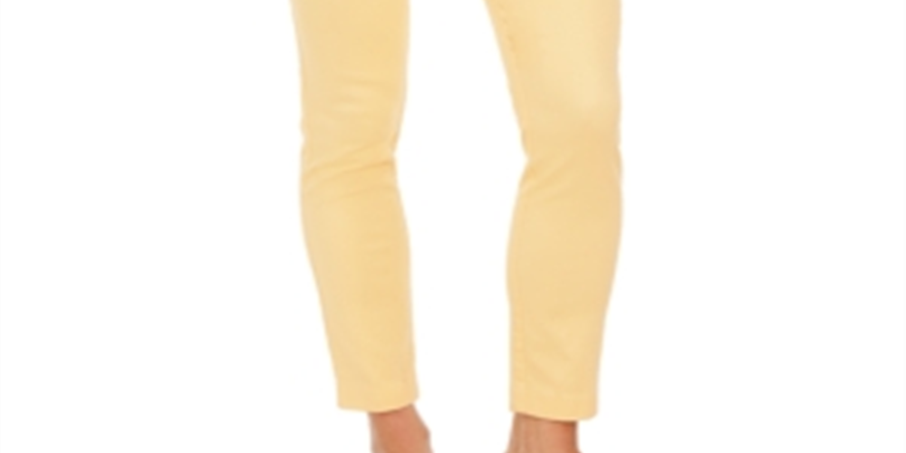 Charter Club Women's Chelsea Twill Tummy Control Cropped Pants Yellow Size 6