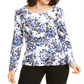 Karen Scott Women's Abstract Floral Print Top Black Size X-Small