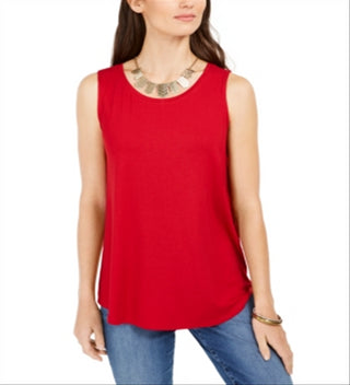 Style & Co Women's Swing Fit Tank Top Red Size Small