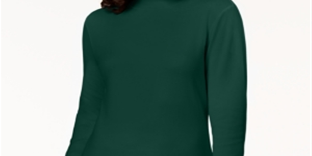 Karen Scott Women's Cotton Mock-Neck Top Green Size XX-Large
