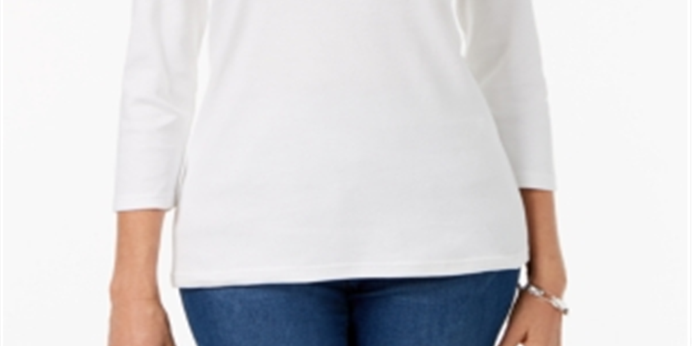Karen Scott Women's Scoop Neck Top White Size XX-Large