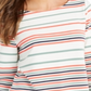 Charter Club Women's Striped Tie Sleeve Top Green Size Small