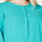 JM Collection Women's Plus Pleated Back Henley Blouse Green Size 1X