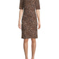Vince Camuto Women's Short Sleeve Above the Knee Dress Brown Size 10