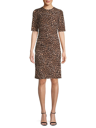 Vince Camuto Women's Short Sleeve Above the Knee Dress Brown Size 10