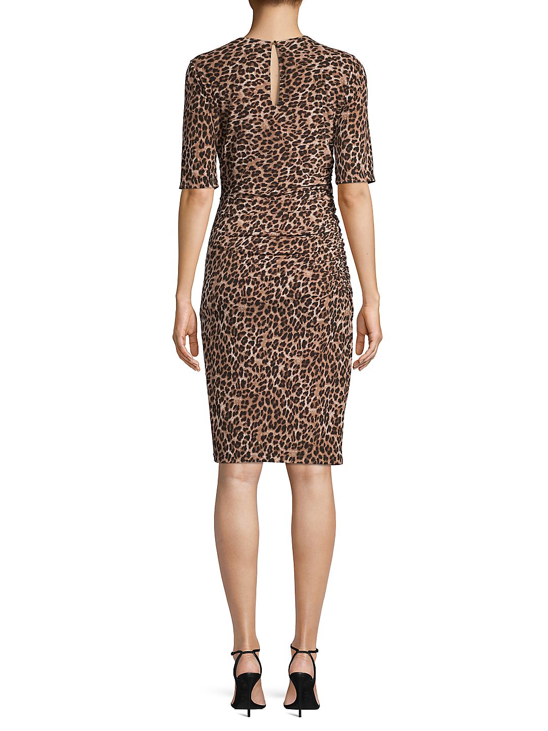 Vince Camuto Women's Short Sleeve Above the Knee Dress Brown Size 10