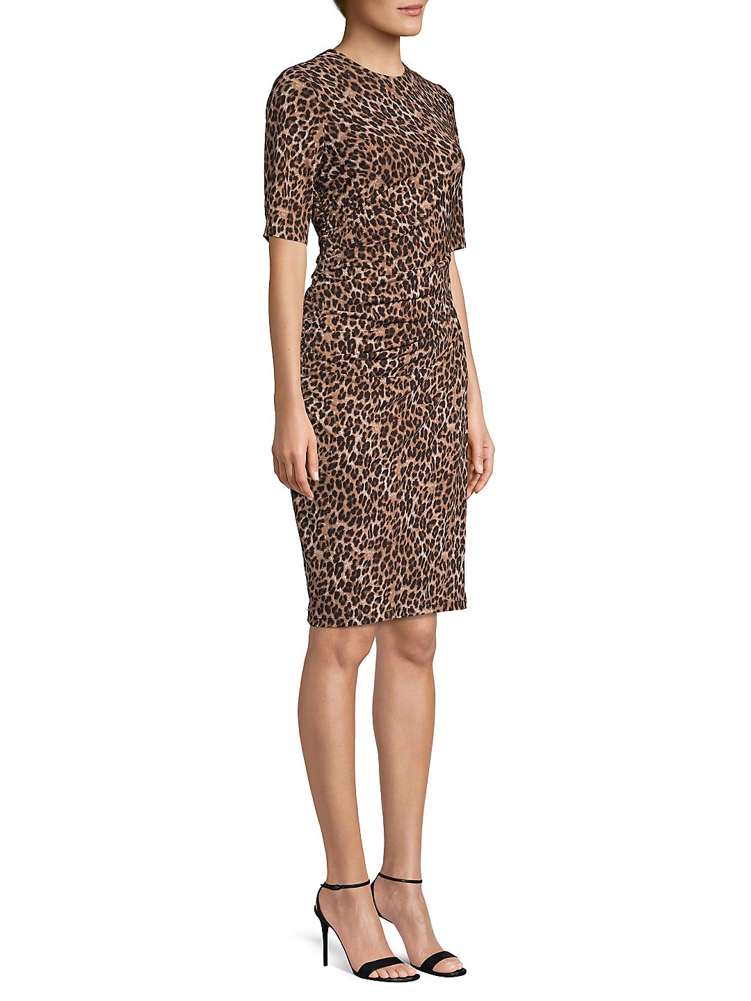 Vince Camuto Women's Short Sleeve Above the Knee Dress Brown Size 10
