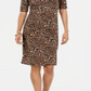 Vince Camuto Women's Short Sleeve Above the Knee Dress Brown Size 10