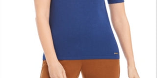 Calvin Klein Women's Mock Neck Top Blue Size X-Small