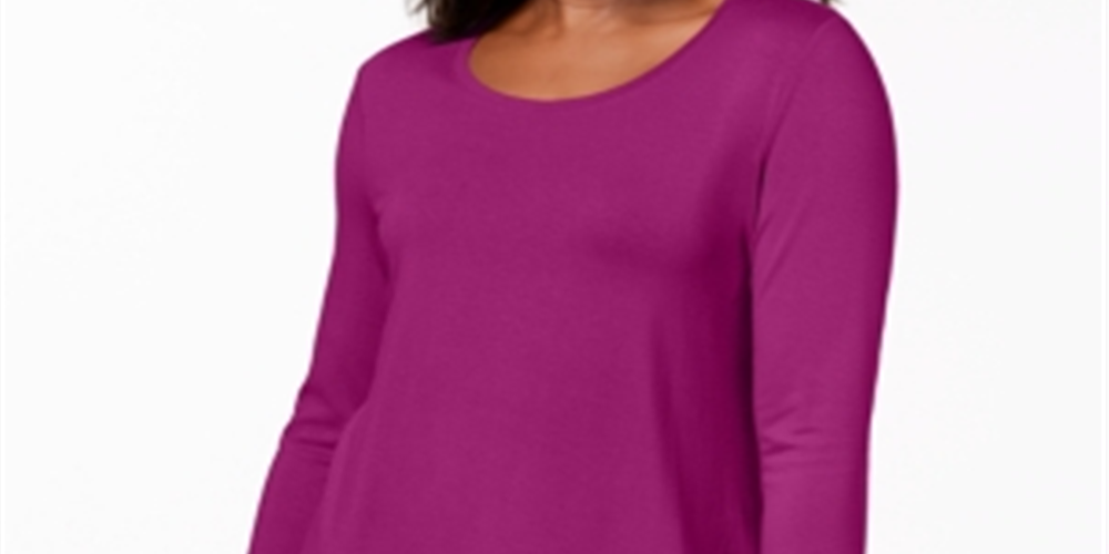 JM Collection Women's Scoop Neck Top Pink Size X-Small