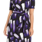 Alfani Women's Printed Tie Waist Dress Purple Size Petite L