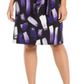 Alfani Women's Printed Tie Waist Dress Purple Size Petite L