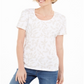 Karen Scott Women's Embellished Vine T-Shirt White Size Large