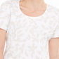 Karen Scott Women's Embellished Vine T-Shirt White Size Large