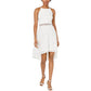 BCX Junior's a Line High Low Scallop Crochet Trim Dress White Size 1