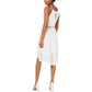 BCX Junior's a Line High Low Scallop Crochet Trim Dress White Size 1