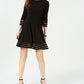 Jessica Howard Women's 3/4 Sleeve Above the Knee Dress Black Size 14 Petite