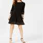 Jessica Howard Women's 3/4 Sleeve Above the Knee Dress Black Size 14 Petite