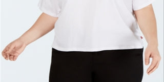 Dickies Women's Trendy Plus Logo Stripe Graphic T-Shirt White Size XXX-Large