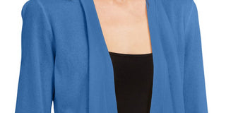 Alfani Women's 3/4 Sleeve Open Cardigan Top Blue Size Petite Small