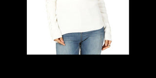 Hippie Rose Junior's Choker Neck Ribbed Sweater White Size M