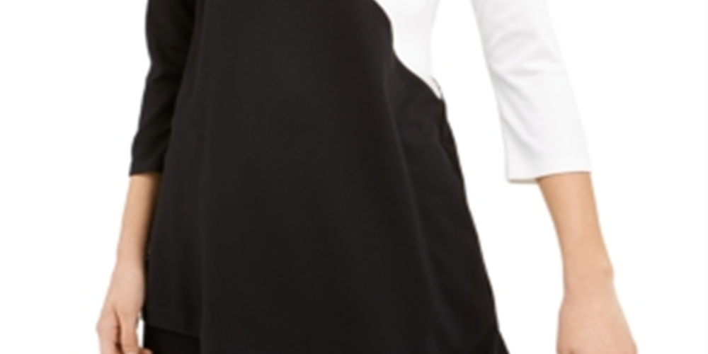 Alfani Women's Colorblock Tunic Black Size Petite S