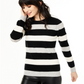 Charter Club Women's Striped Cashmere Sweater Black Size X-Small