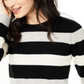 Charter Club Women's Striped Cashmere Sweater Black Size X-Small