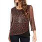NY Collection Women's Metallic Asymmetrical Hem Necklace Top Red Size Petite Small