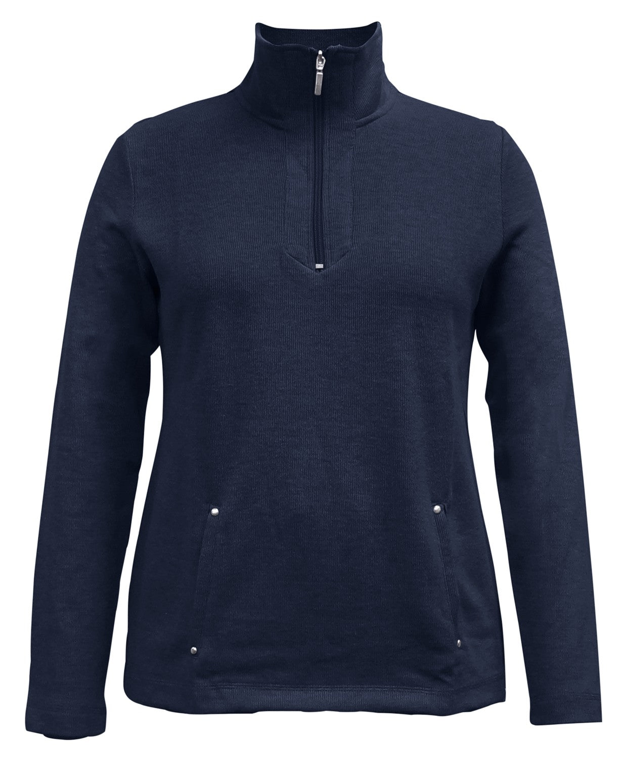 Karen Scott Women's Half Zip Top Navy Size Medium