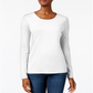 Charter Club Women's Pima Cotton Long Sleeve Top White Size XX-Large