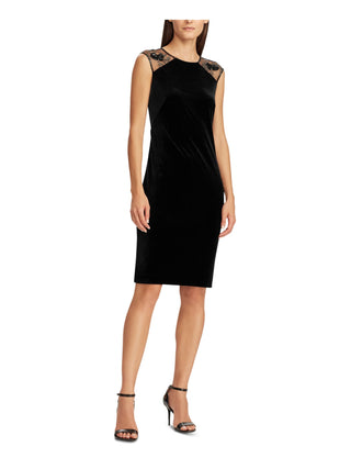Ralph Lauren Women's Sequin Shimmer Cocktail Dress Black Size 12
