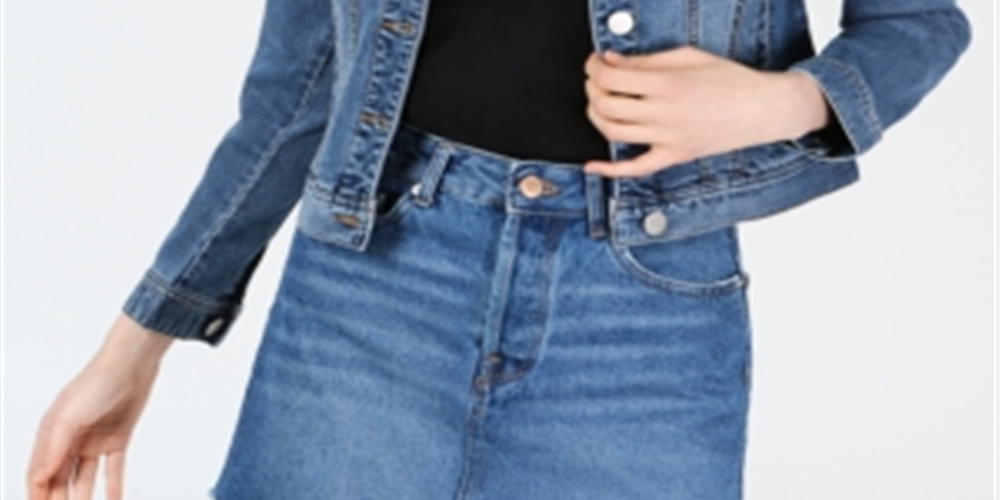 Maison Jules Women's Denim Jacket Blue Size Large