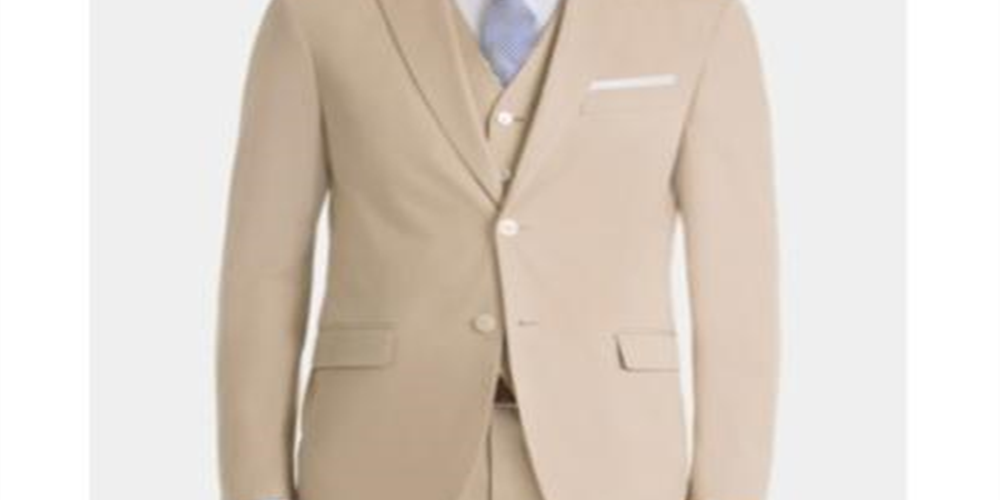 Lauren Ralph Lauren Men's UltraFlex Classic-Fit Cotton Tan Sport Coat Tan Brown Size 42 SHORT