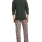 Club Room Men's Printed Pajama Set Gray Size Medium