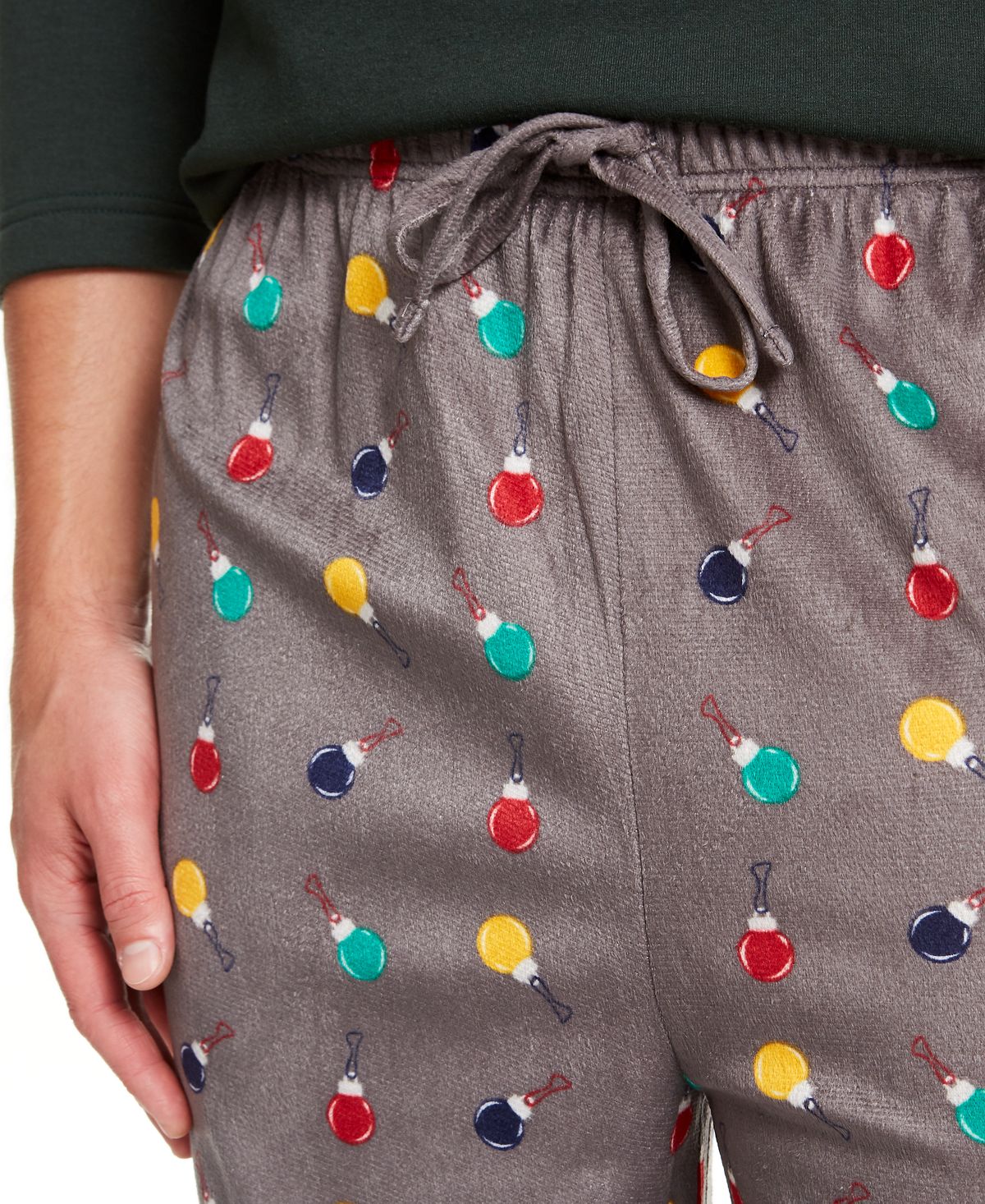 Club Room Men's Printed Pajama Set Gray Size Medium