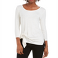 Style & Co Women's Tie Front Top -White Size X-Large