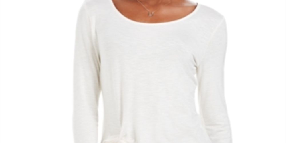 Style & Co Women's Tie Front Top -White Size X-Large