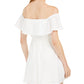 Speechless Junior's Pocketed Short Sleeve Off Shoulder Mini Fit Flare Dress White Size X-Small