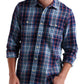 Lucky Brand Men's Plaid Classic Fit Button Down Shirt Navy Size M