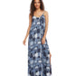 Karen Kane Women's Double V Maxi Dress -Blue Size X-Small